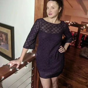 Laundry by Shelli Segal Purple Lace Dress